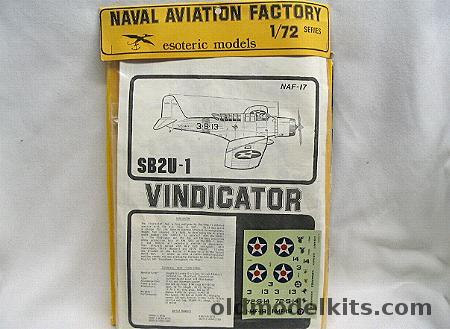 Esoteric 1/72 SB2U-1 Vindicator - (SB2U1), NAF-17 plastic model kit